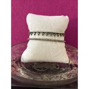 Kendra Scott 14k Gold Plated CZ Open Cuff Silver Tone Bracelet Adjustable